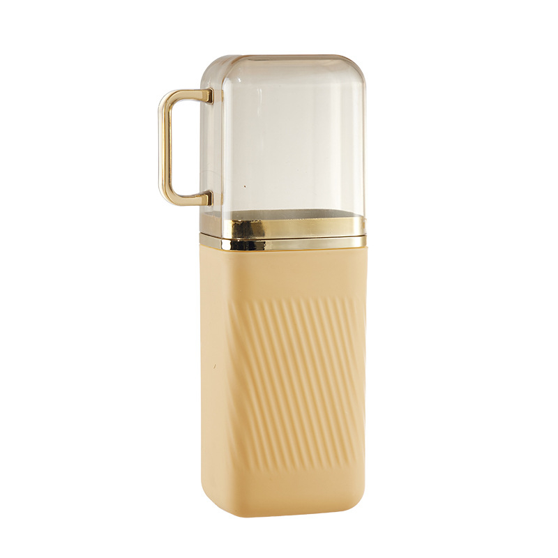 Fogkefetartó – 3 az 1-ben utazó készlet öblítő pohárral, műanyag, testre szabható, Damei