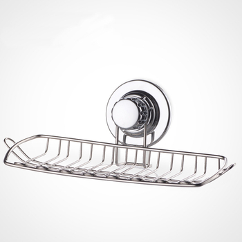 ORUNDE Rozsdamentes acél szappantartó falra szerelhető, vákuumos rögzítés, leáramló funkcióval, konyha és fürdőszoba számára, magáncímke elérhető