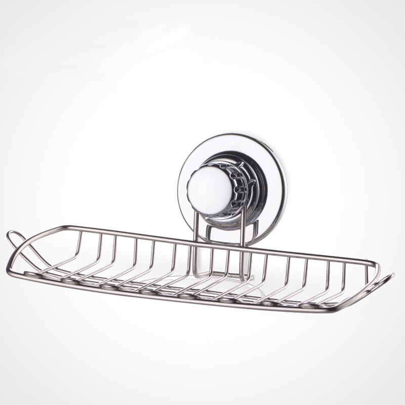 ORUNDE Rozsdamentes acél szappantartó falra szerelhető, vákuumos rögzítés, leáramló funkcióval, konyha és fürdőszoba számára, magáncímke elérhető