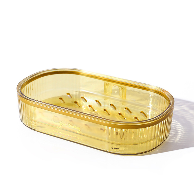 PET Szappantartó falra szerelhető, lefolyó funkcióval, szívókoronggal, fedél nélkül