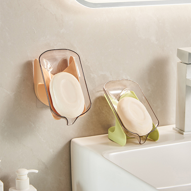 Multifunkcionális szappantartó lefolyóval, fúrás nélkül, szívókoronggal, műanyagból, testreszabható, 120 darabos doboz