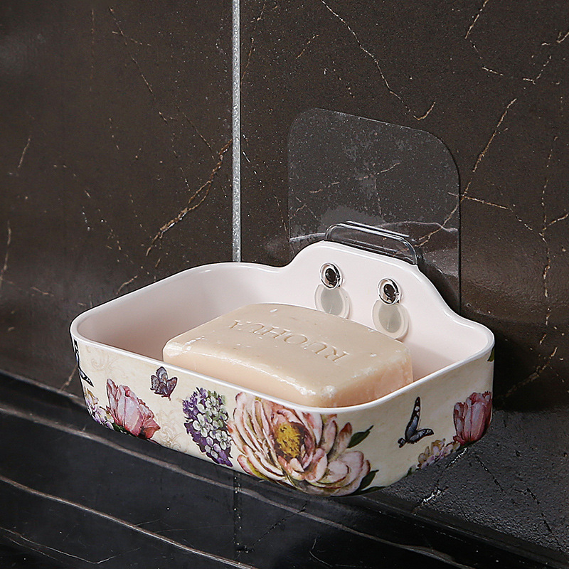 Hill Falra szerelhető szappantartó vákuumos szívókoronggal, lyukasztás nélküli fürdőszobai tároló; anyag: nyom nélküli ragasztócsíkok + melamin; 1 db; testreszabható