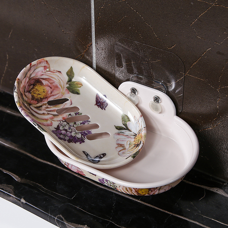 Hill Falra szerelhető szappantartó vákuumos szívókoronggal, lyukasztás nélküli fürdőszobai tároló; anyag: nyom nélküli ragasztócsíkok + melamin; 1 db; testreszabható