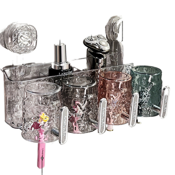 Fogkefetartó szívófejű, falra szerelhető fürdőszobai rendező, fém, UV sterilizálás, fogantyúval