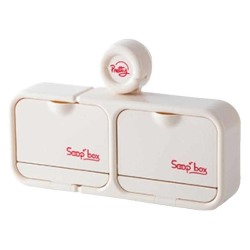 ABS anyagú szappantartó vákuumos csatlakozással és felnyitható fedéllel, falra szerelhető csepegőtálcával, modell JH-9879