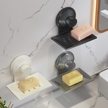 Ruipai fém falra szerelhető szappantartó szívókoronggal, fúrás nélkül, lefolyóval és csúszásmentes felülettel