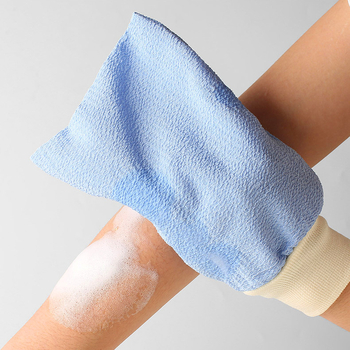 Kétszintű vastag fürdőszobai dörzsölő törölköző hátulra szánt kesztyűvel, modell 9896, doboz 200, univerzális használat