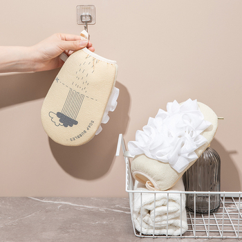 Kétoldalas fürdőkesztyű, poliészter, gyengéd a bőrhöz