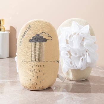 Kétoldalas fürdőkesztyű, poliészter, gyengéd a bőrhöz