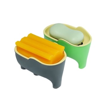 Elefánt ormányos szappan-doboz, műanyagból, fedél nélküli, szívókorong nélkül