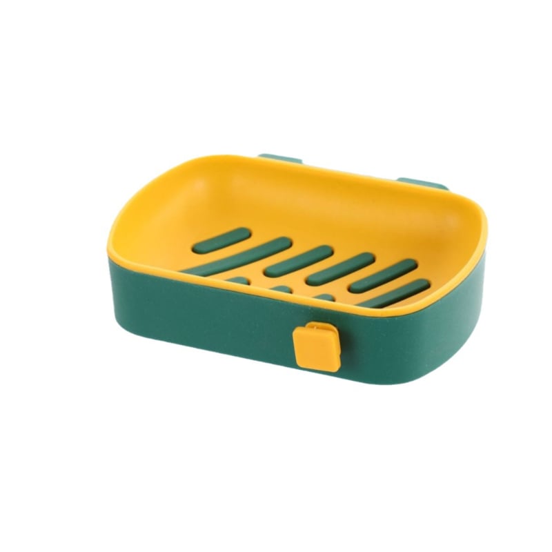 Fali szappantartó, PP anyagból, a fürdőszobához, dupla szintű lefolyóval, fúrás nélkül, szívókoronggal