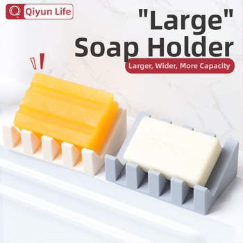 Silikon Szappantartó drénnel – fúrás nélkül, megakadályozza a víz felhalmozódását, mosdóhoz/fürdőszobához, nyomtatott logó, testreszabás elérhető.