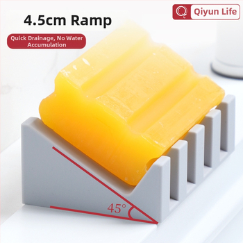 Silikon Szappantartó drénnel – fúrás nélkül, megakadályozza a víz felhalmozódását, mosdóhoz/fürdőszobához, nyomtatott logó, testreszabás elérhető.