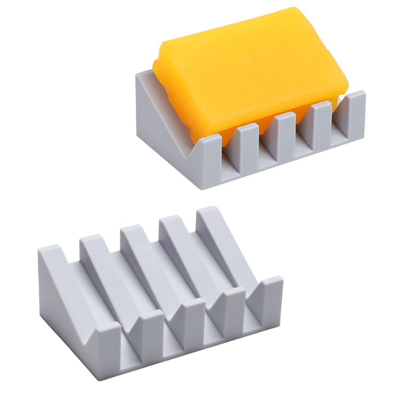 Silikon Szappantartó drénnel – fúrás nélkül, megakadályozza a víz felhalmozódását, mosdóhoz/fürdőszobához, nyomtatott logó, testreszabás elérhető.