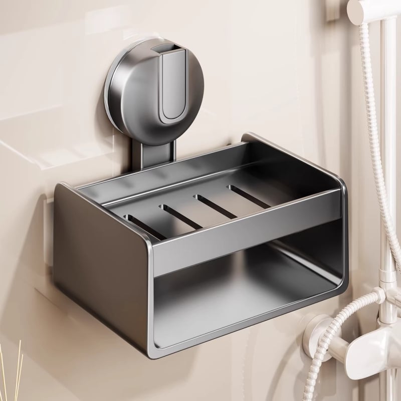 Szappan-doboz falra szerelhető tartó szívócsészével, fúrás nélkül, ABS anyagú