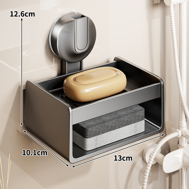 Szappan-doboz falra szerelhető tartó szívócsészével, fúrás nélkül, ABS anyagú