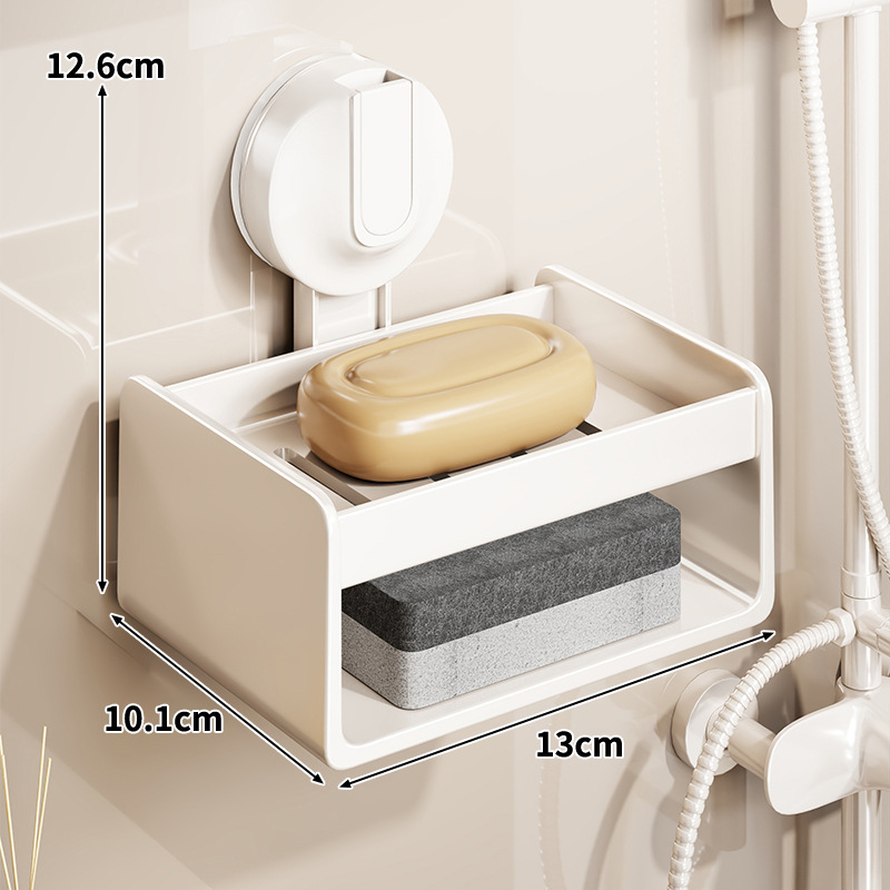 Szappan-doboz falra szerelhető tartó szívócsészével, fúrás nélkül, ABS anyagú