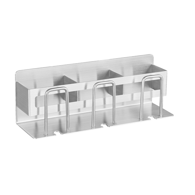 304 rozsdamentes acél fogkefetartó falra szerelhető, fúrás nélkül, szájöblítő pohárral, logóval