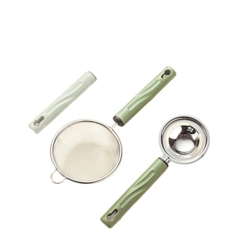 Babaétel-előkészítő készlet — tojáshabverő, tojásfehérje szeparáló, szűrő, liszt szita; rozsdamentes acél, márka Pae, nem elektromos, modern minimalista stílus