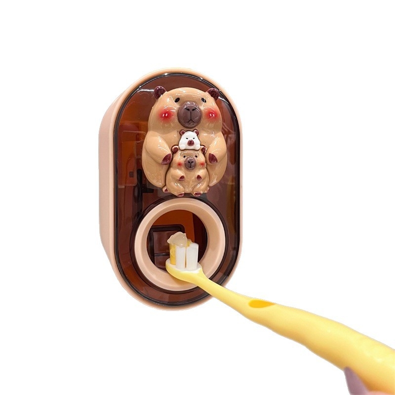 Zidni organizator za četkice za zube s držačem paste i čašom za ispiranje usta, bez bušenja, za električne četkice