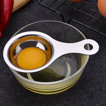 Rozsdamentes acél tojásfehérje szétválasztó és tojássárgája szétválasztó, konyhai sütőeszköz, kézi működés, logó nyomtatás és testreszabás