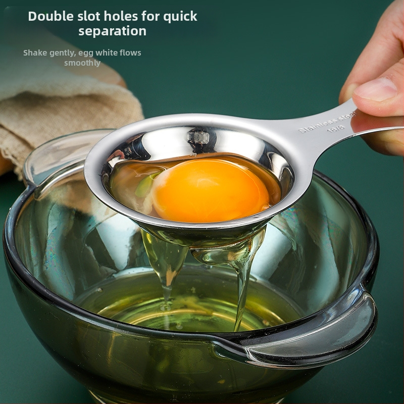 Nerezový separátor bielkovín a žĺtkov – Mengyi, moderný minimalistický dizajn, bez elektriny