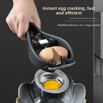 Rozdeľovač žĺtka a bielka z vaje, otvárač škrupín – kuchynský nástroj z nehrdzavejúcej ocele 304, ručný, možnosť potlače loga