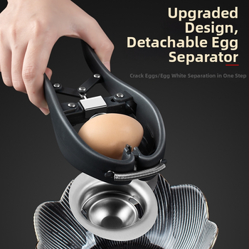 Rozdeľovač žĺtka a bielka z vaje, otvárač škrupín – kuchynský nástroj z nehrdzavejúcej ocele 304, ručný, možnosť potlače loga