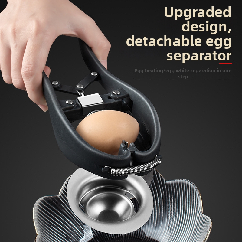 Rozdeľovač žĺtka a bielka z vaje, otvárač škrupín – kuchynský nástroj z nehrdzavejúcej ocele 304, ručný, možnosť potlače loga