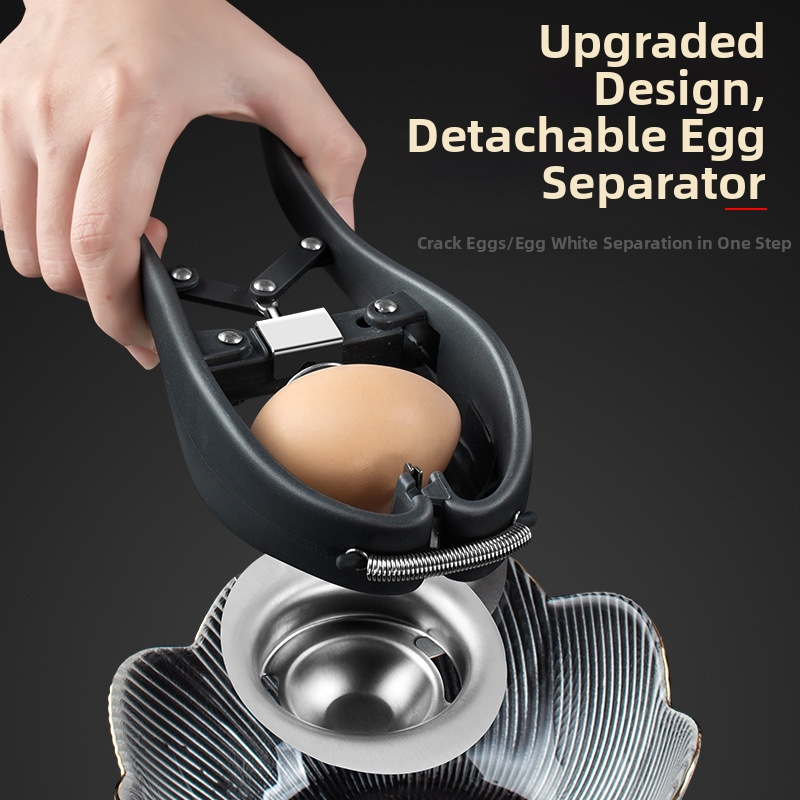 Rozdeľovač žĺtka a bielka z vaje, otvárač škrupín – kuchynský nástroj z nehrdzavejúcej ocele 304, ručný, možnosť potlače loga