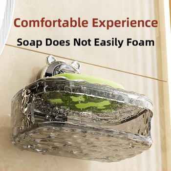 Fali szappan- és szivacs tartó kapcsával és vákuumos rögzítéssel, PET+ABS anyag, logónyomás elérhető