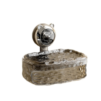 Fali szappan- és szivacs tartó kapcsával és vákuumos rögzítéssel, PET+ABS anyag, logónyomás elérhető