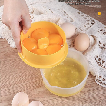 Vaječný oddelovač s filtračnou miskou – Li Chengpai, plastový, moderný a jednoduchý kuchynský nástroj