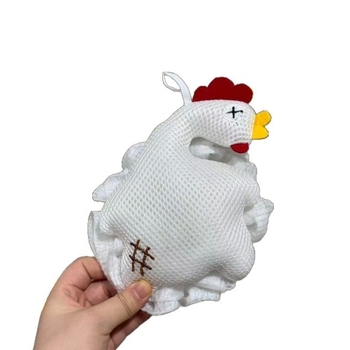 Fürdővirág alakú szivacs durva szemcsés exfoliációval, habosító fürdőeszköz, gyerekeknek csibe dizájnú fürdőlabda