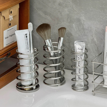 Fogkefetartó UV-sterilizációval, fémből készült fürdőszobai rendező szívókorongos rögzítéssel és lefolyókosárral