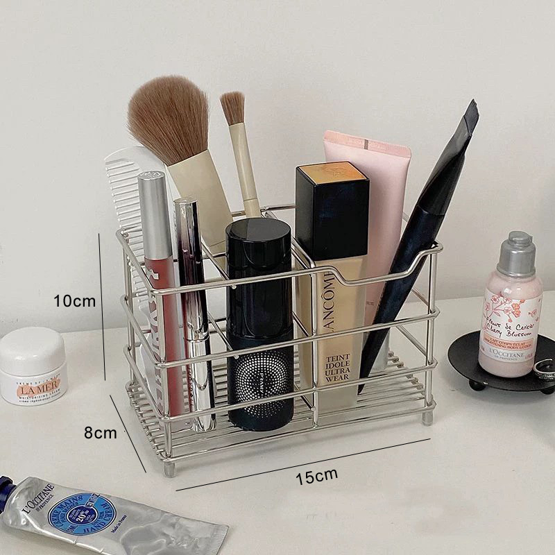 Fogkefetartó UV-sterilizációval, fémből készült fürdőszobai rendező szívókorongos rögzítéssel és lefolyókosárral