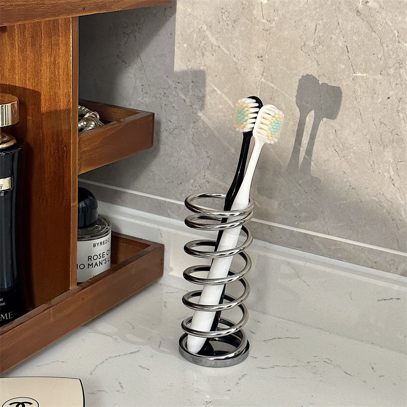 Fogkefetartó UV-sterilizációval, fémből készült fürdőszobai rendező szívókorongos rögzítéssel és lefolyókosárral