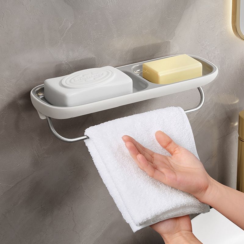 Zidna dvostupanjska posuda za sapun s odvodom, bez bušenja, od ABS aluminijskog legura, s usisnom čašom