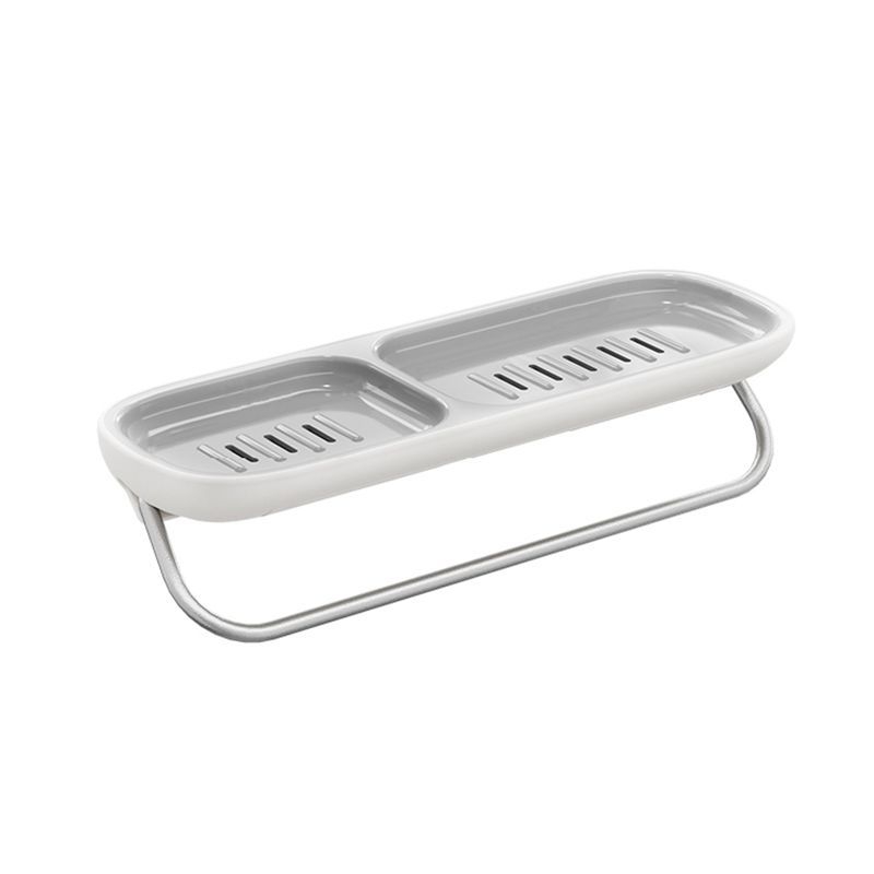 Zidna dvostupanjska posuda za sapun s odvodom, bez bušenja, od ABS aluminijskog legura, s usisnom čašom