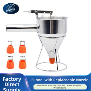 Ručný dávkovač cesta na Takoyaki, nerezová oceľ, silikónový výstup, prispôsobenie k dispozícii