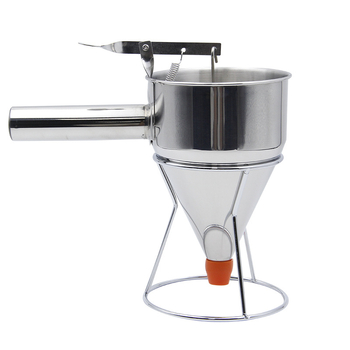 Фуния за тесто за Такояки, ръчна, от неръждаема стомана, силиконов накрайник, персонализация налична