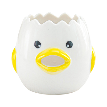 Керамичен разделител за яйчен жълтък и белтък – ръчно рисуван, модерен минималистичен стил, по поръчка