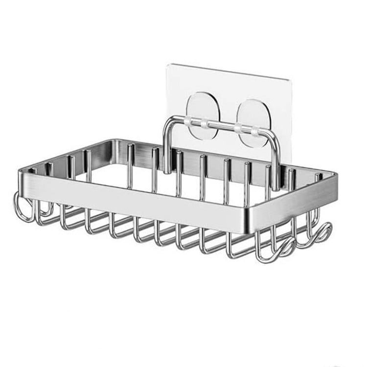 Raft montat pe perete pentru săpun din oțel inoxidabil, cu suport pentru ras și tavă de drenaj (cutie de 50, personalizabil)