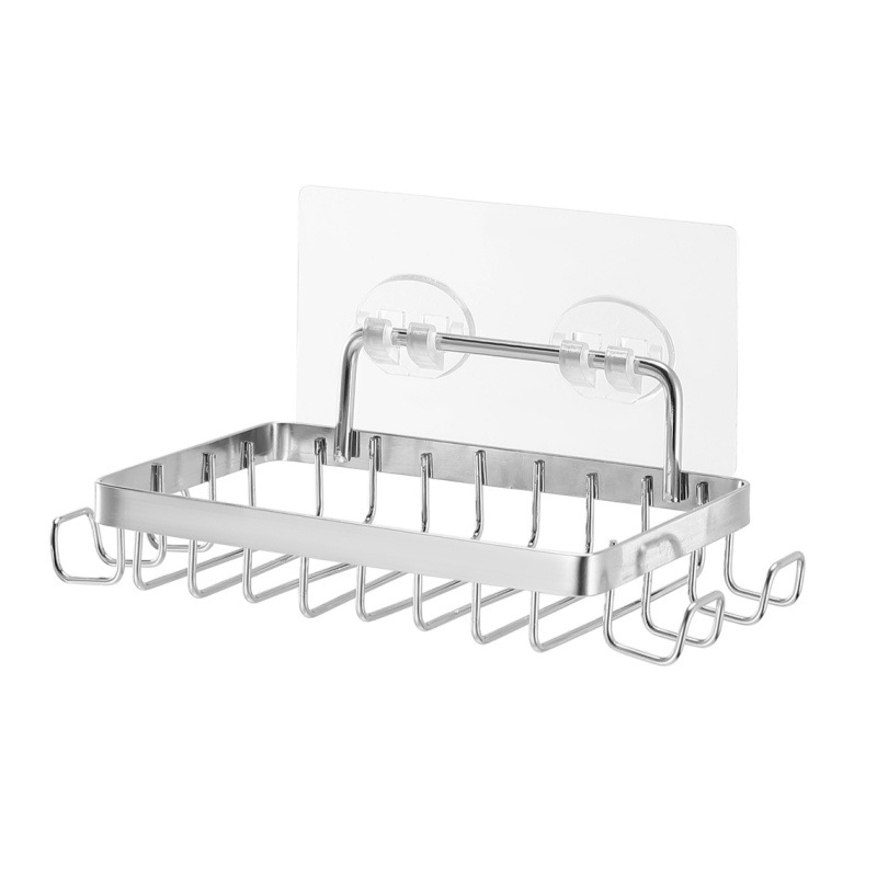 Raft montat pe perete pentru săpun din oțel inoxidabil, cu suport pentru ras și tavă de drenaj (cutie de 50, personalizabil)