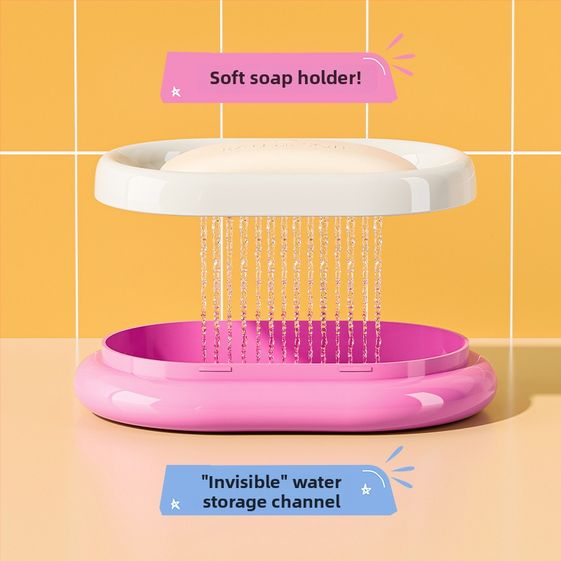 Flag Box falra szerelhető PP műanyag szappan tartó tál, fürdőszobai vízelvezetéssel, logó nyomtatási lehetőség