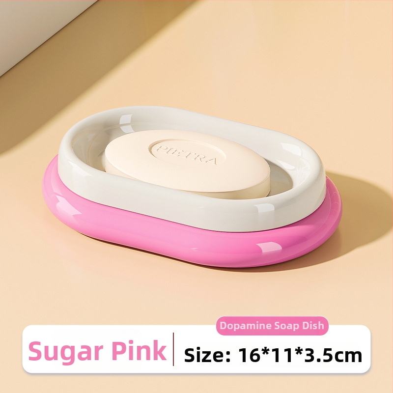 Flag Box falra szerelhető PP műanyag szappan tartó tál, fürdőszobai vízelvezetéssel, logó nyomtatási lehetőség