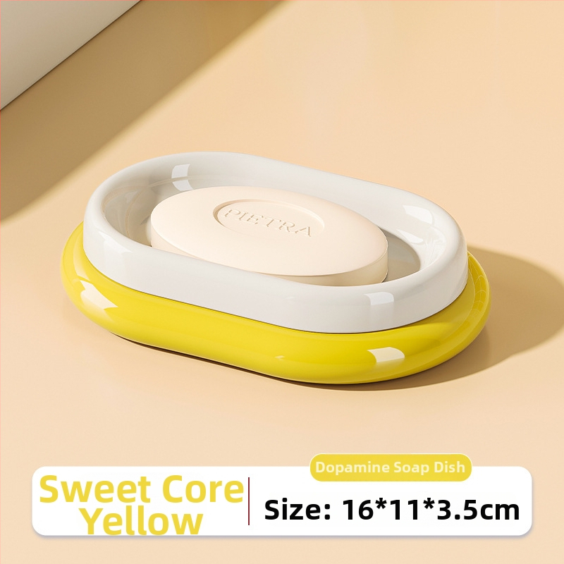 Flag Box falra szerelhető PP műanyag szappan tartó tál, fürdőszobai vízelvezetéssel, logó nyomtatási lehetőség