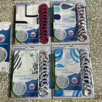 Jiaxin PEVA tuš zavjesa 0,04 mm s 12 prstenova, vodootporna, tiskani uzorak, moguća prilagodba