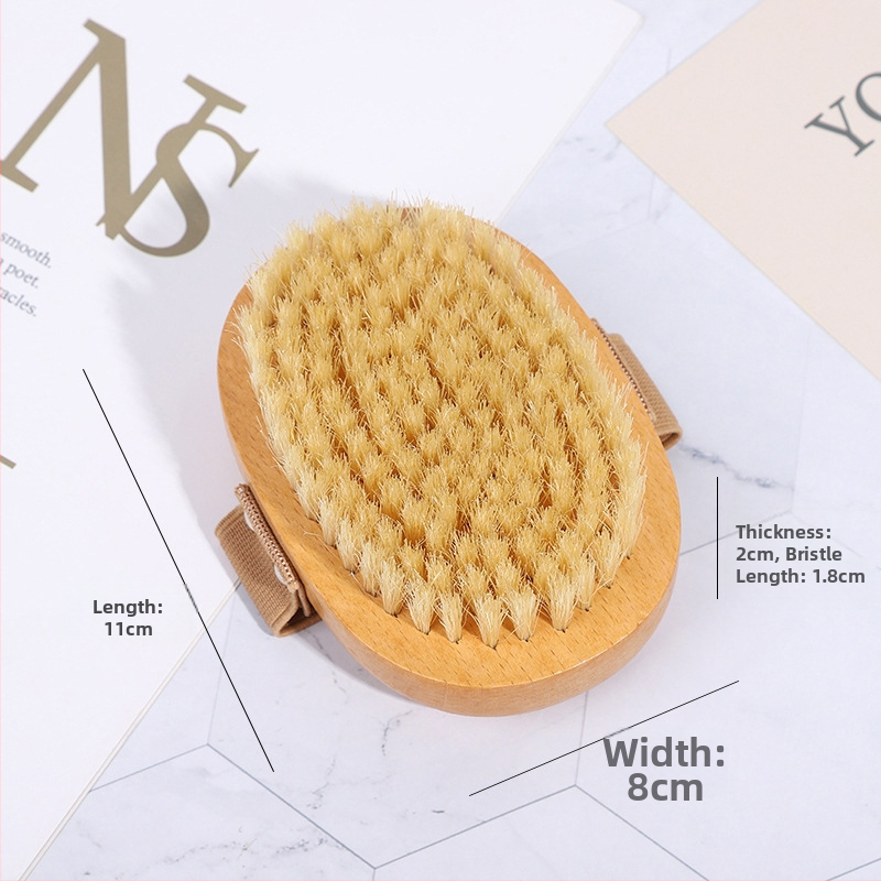 Perie de duș și masaj pentru corp – păr natural de mistreț, pentru exfoliere uscată, peri moi, origine Guangzhou, personalizabil