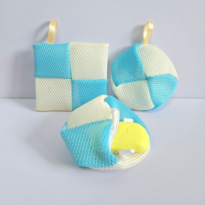 Sac net pentru baie pentru săpun și gel de duș, lavabil, cutie cu 500 bucăți, personalizare disponibilă